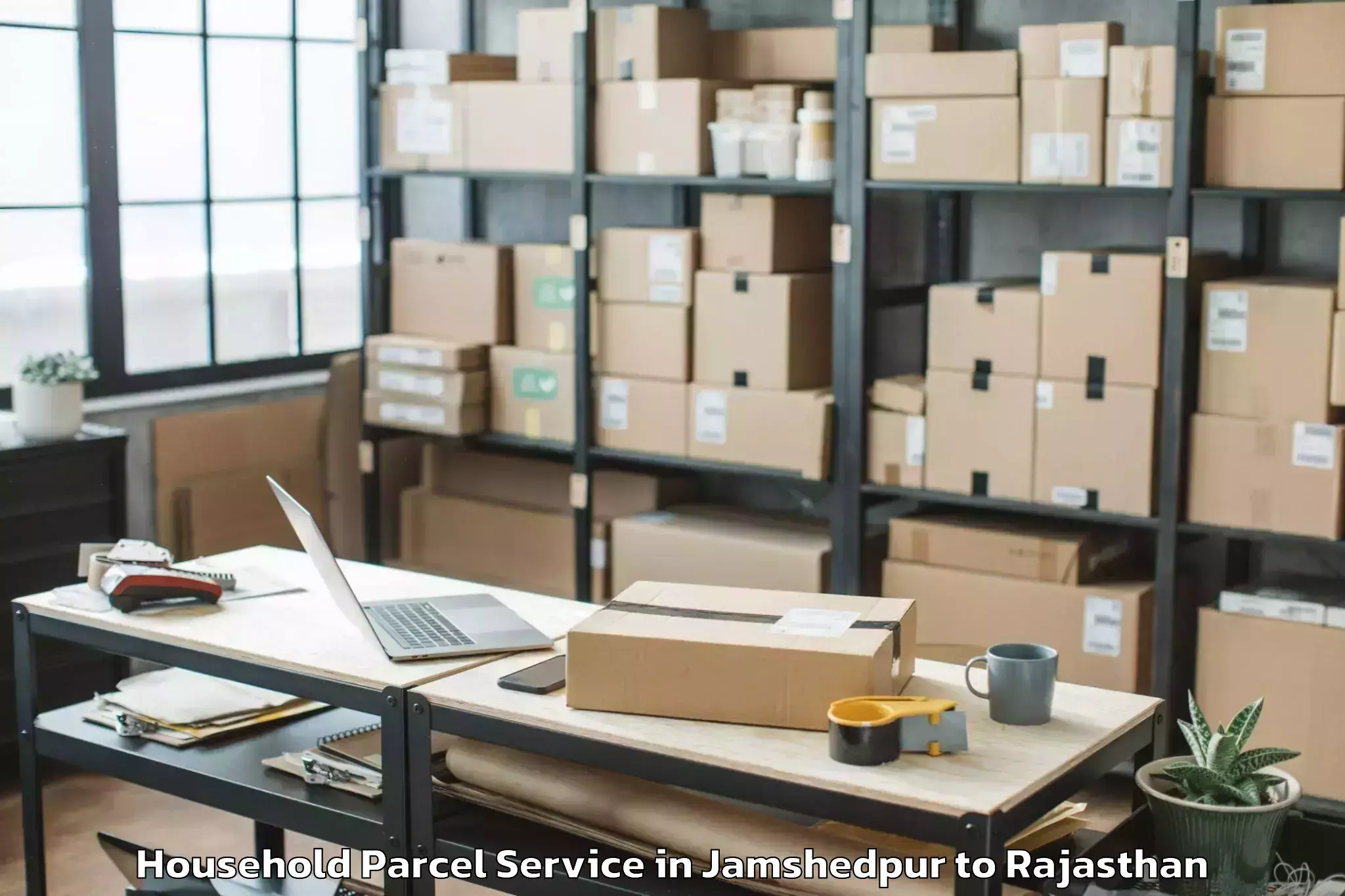 Easy Jamshedpur to Madhav University Pindwara Household Parcel Booking